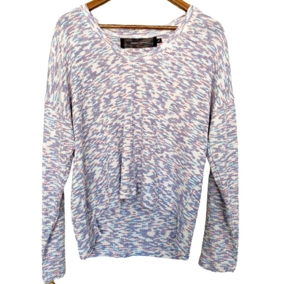 Code X Mode NWOT Pink Blue Ribbed Confetti Sweater - Picture 1 of 8
